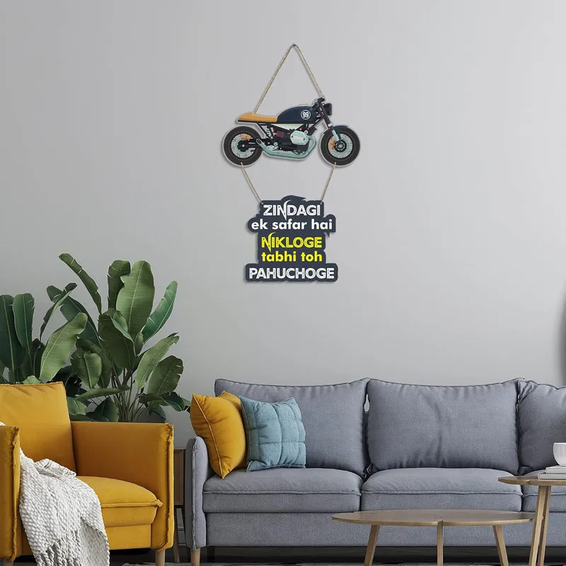Zindagi Quote Polyester & MDF Wall Hanging media 1
