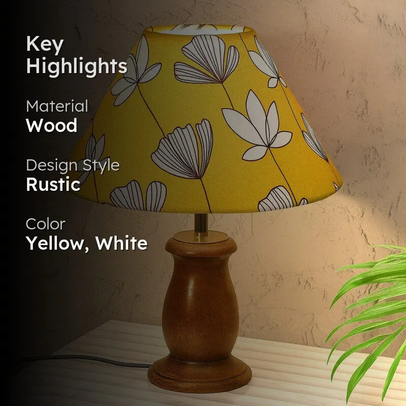 AmbiGlow Decorative Wooden Table Lamp Piece - Yellow,White media 2