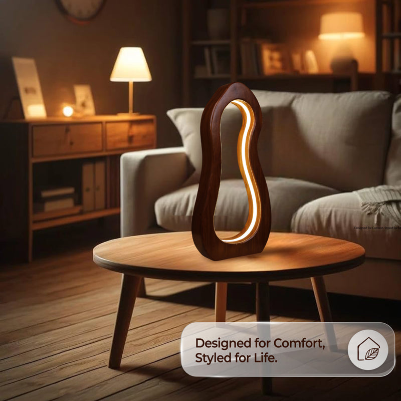 Sculpta Boho Wooden Table Lamp - Brown media 8