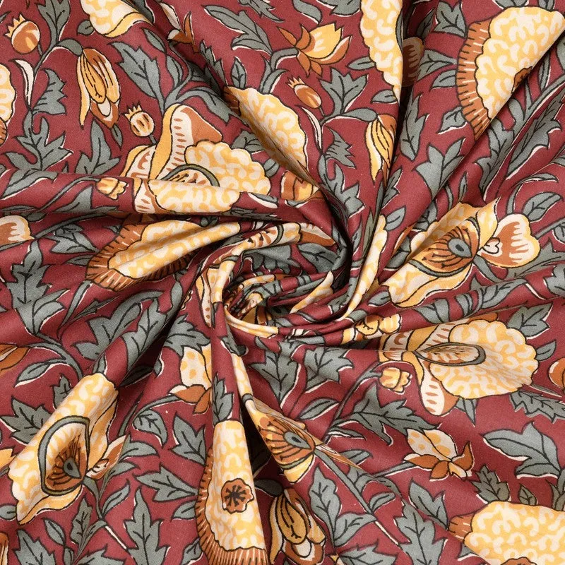 Midnight Blossom Cotton Bedsheet (Brown) - 200 TC media 3