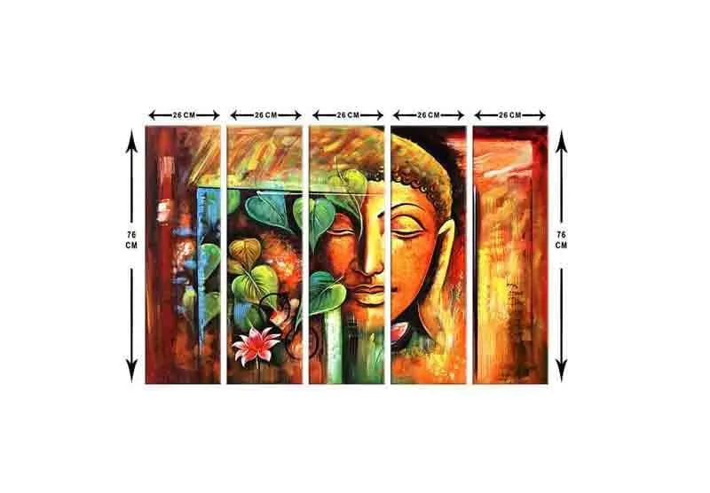 Lord Gautam Buddha Wall Art - Five Piece Set media 8