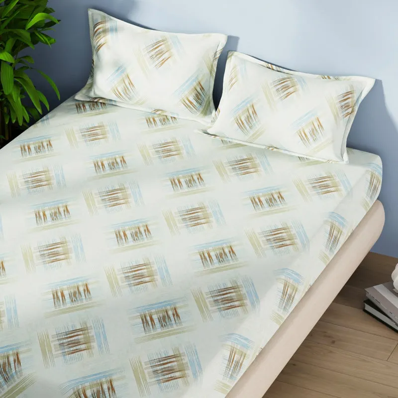 Serina Cotton Bedsheet (Khaki) - 144 TC media 5