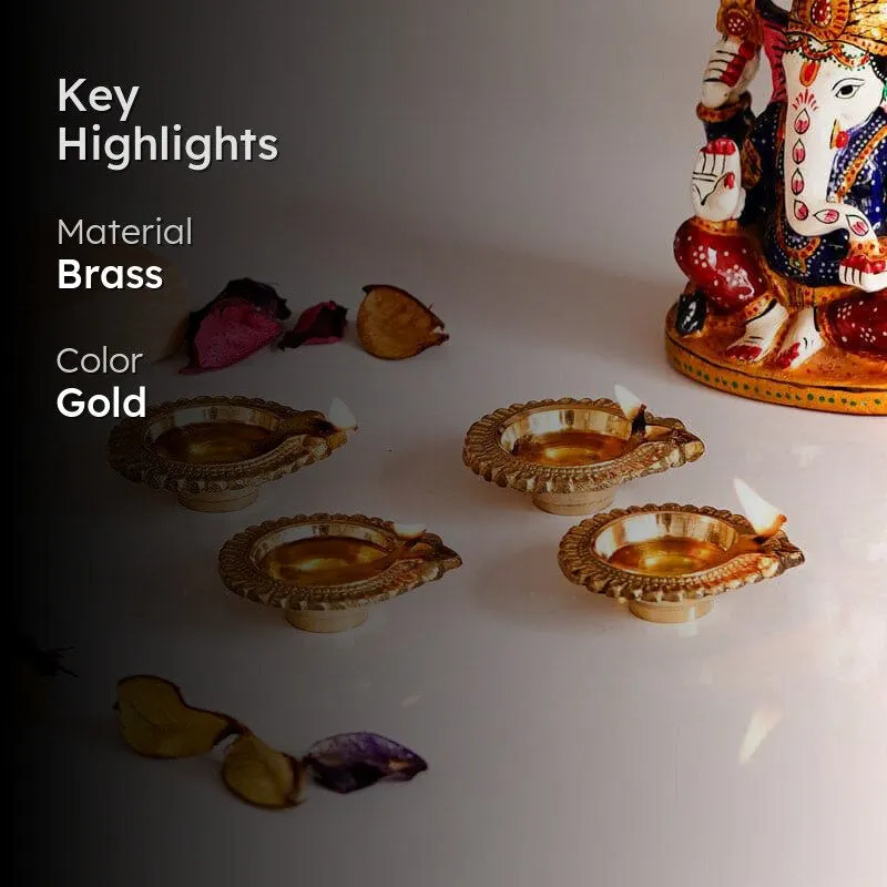 Mastara Brass Diya - Set Of Four media 2