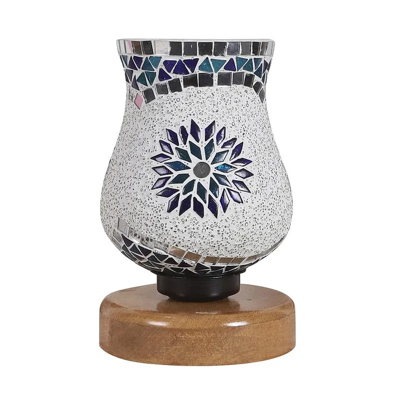 Lumiris Mosaic Glass Table Lamp With Wooden Base - Multicolor media 5