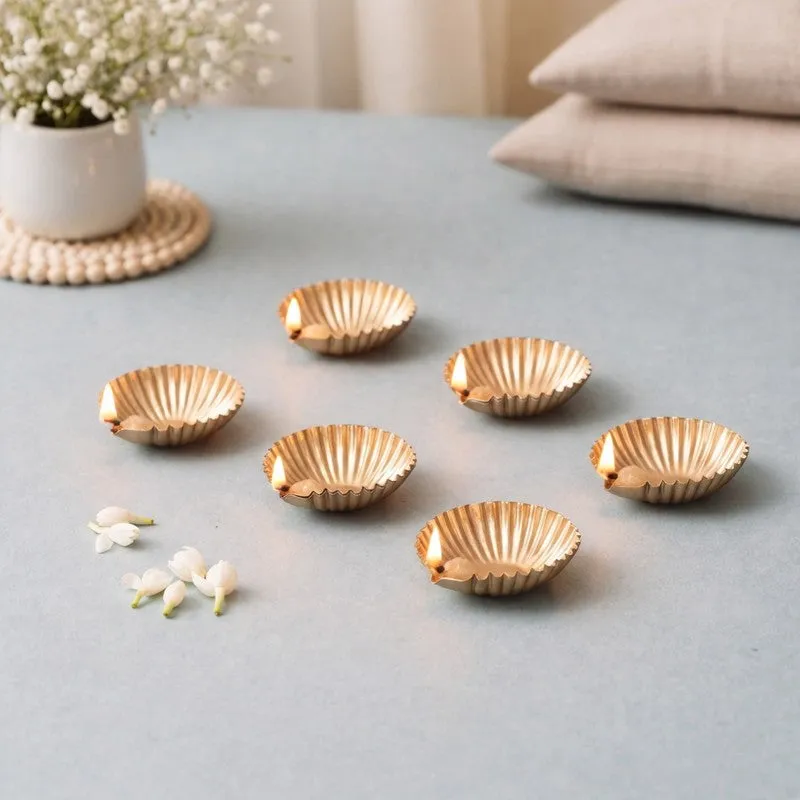 NoorVatika Metal Diyas - Set Of Six media 1