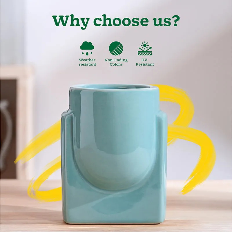 Ugaoo Minimalica Ceramic Planter - Green media 6
