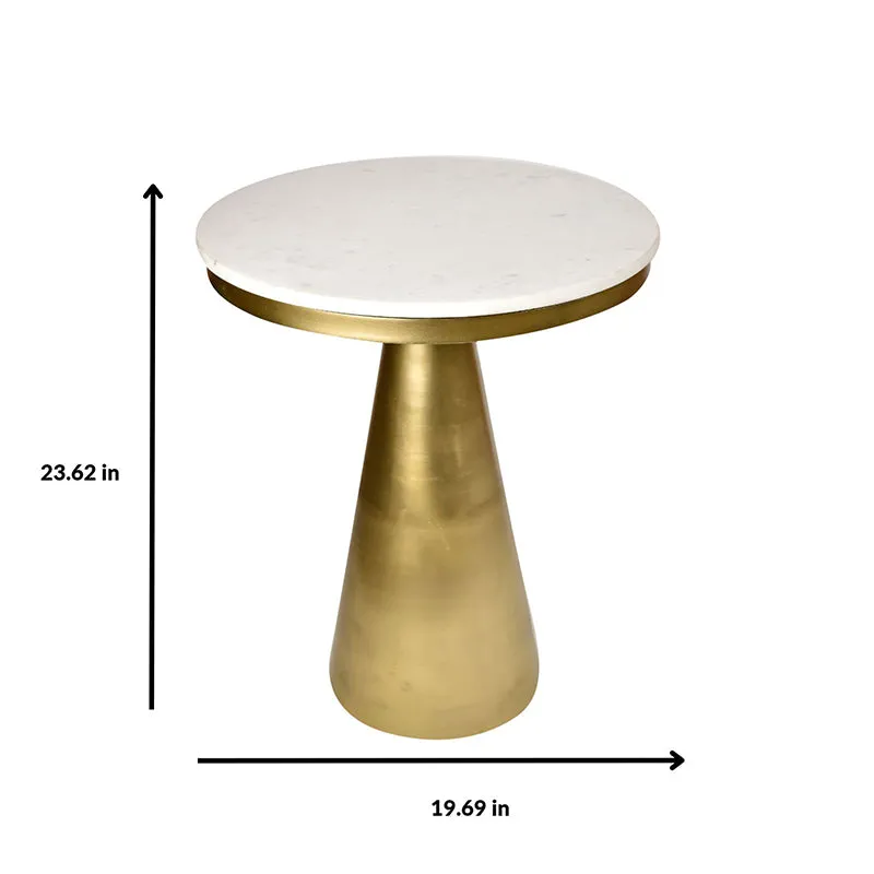 Foile Spire Stone & Aluminium Side Table media 5