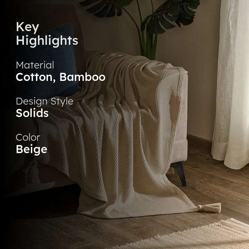 Nestlin Tassled Throw - Beige media 2