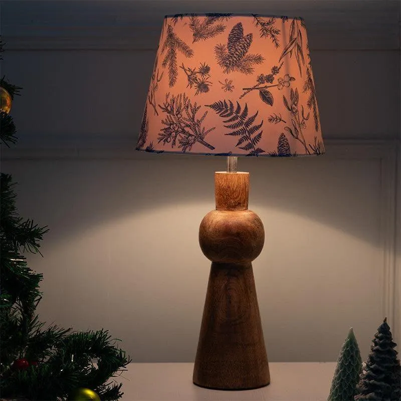 Floral Tinsel Knot Fabric Table Lamp - White,Blue media 1