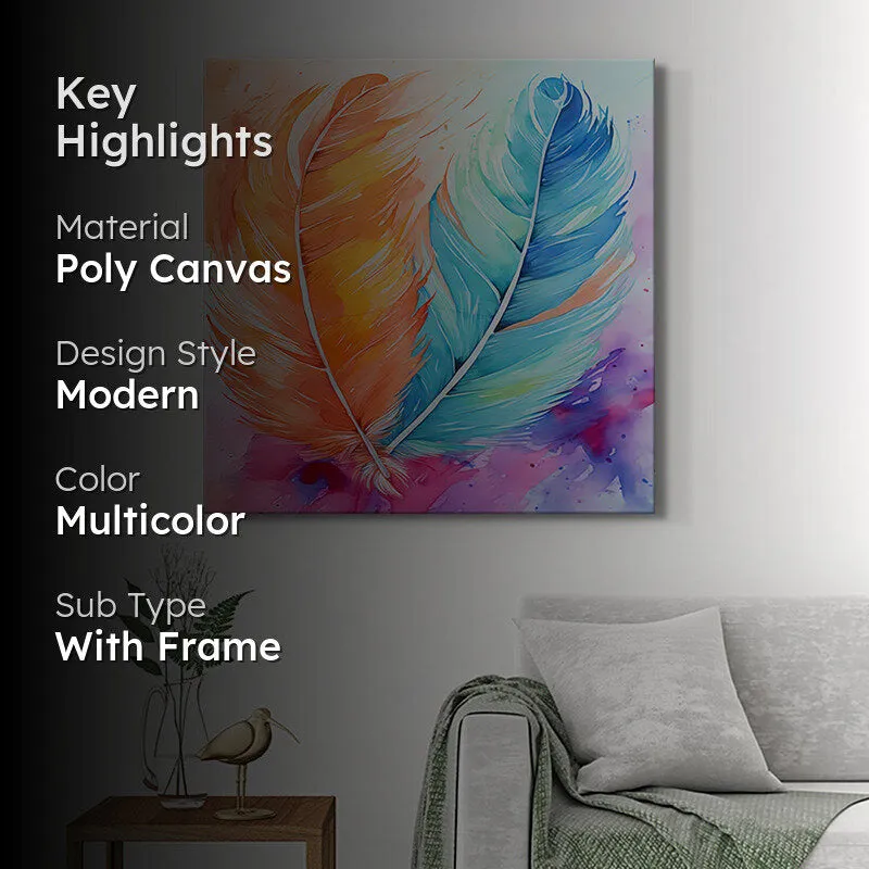 Feathers Watercolor Wall Painting media 2