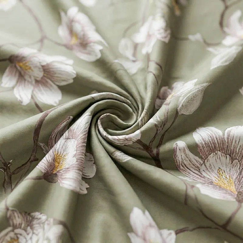 Lidera Flora Cotton Bedsheet (Green) - 144 TC media 5