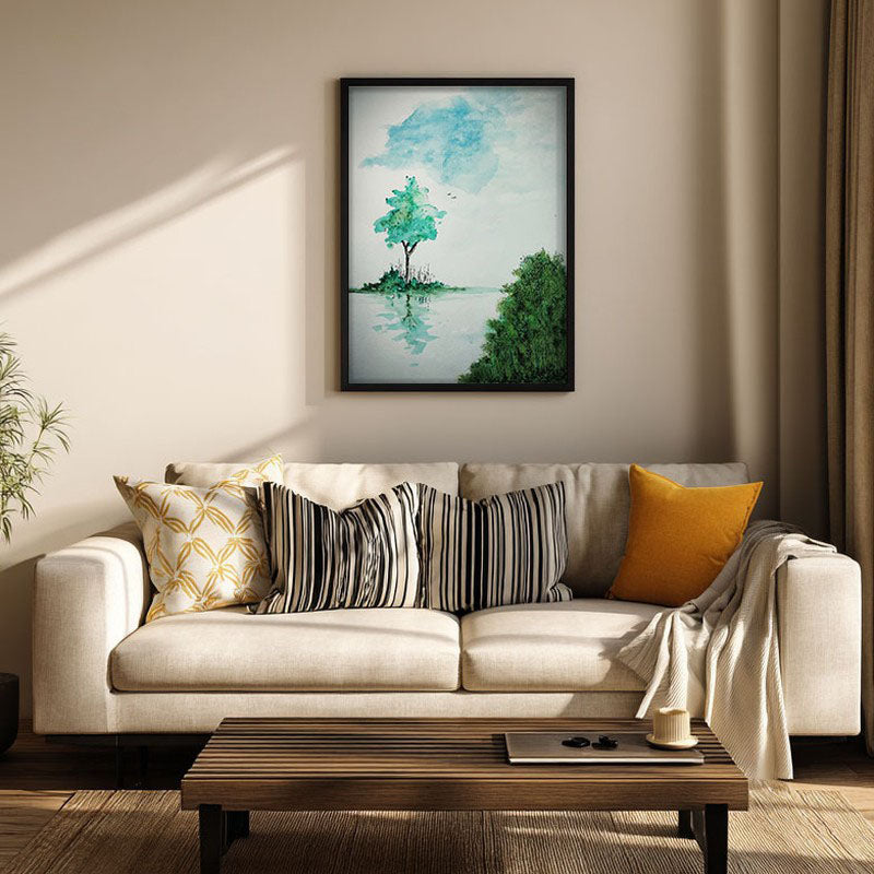Verdant Shades Archival Paper Wall Art With Frame