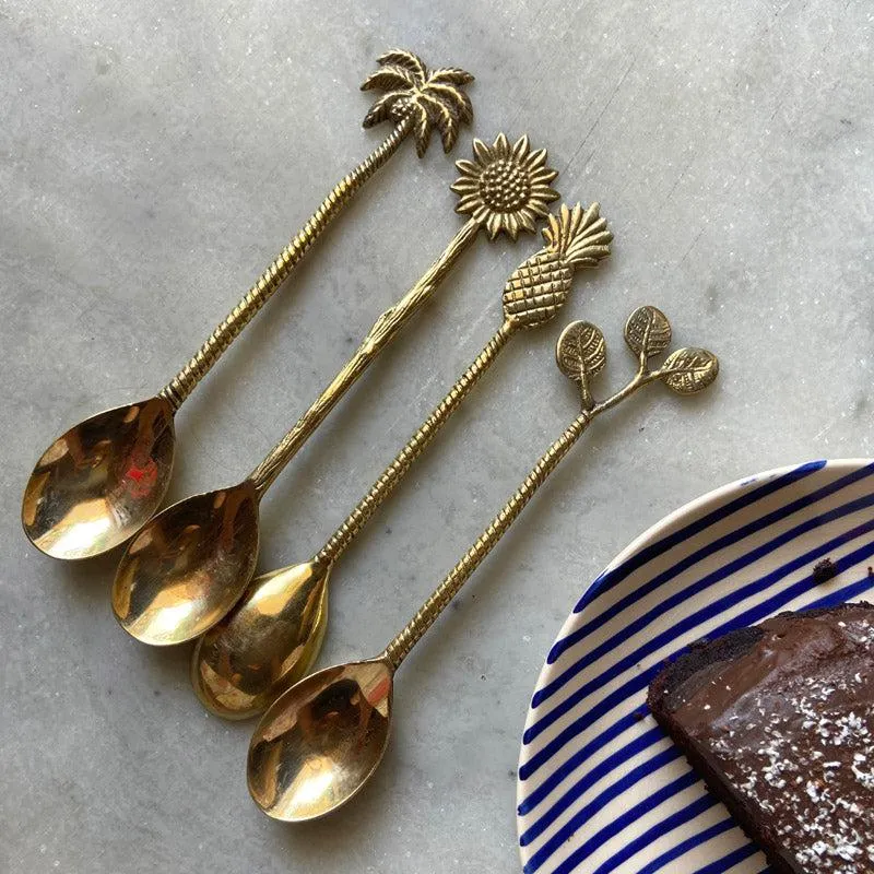 Lesa Decorative Brass Spoon - Set Of four media 1
