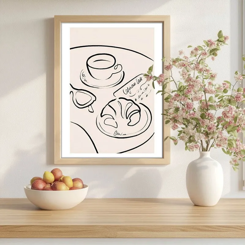 Contour Cuisine Archival Canvas Wall Art - Brown media 1