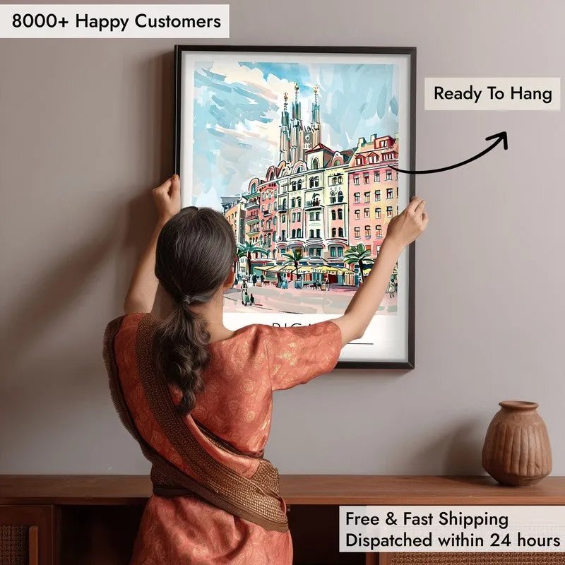Vintage Riga Framed Canvas Wall Painting media 6
