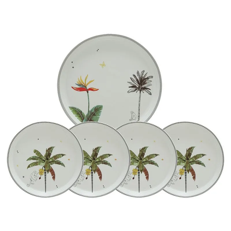 Tropical Mischief 4 Quarter Plates with 1 Dinner Plate - Five Piece Set media 5