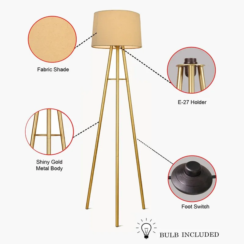 Sleekie Tripod Floor Lamp - Gold & White media 4