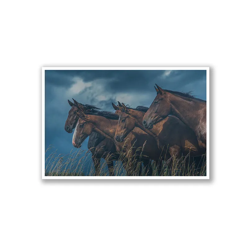 Grazing Horses Wall Art with White Frame media 3