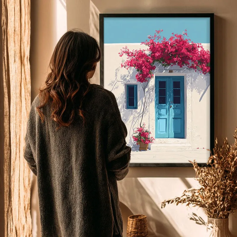 Blooming Vacation Canvas Wall Painting - Black Frame media 4