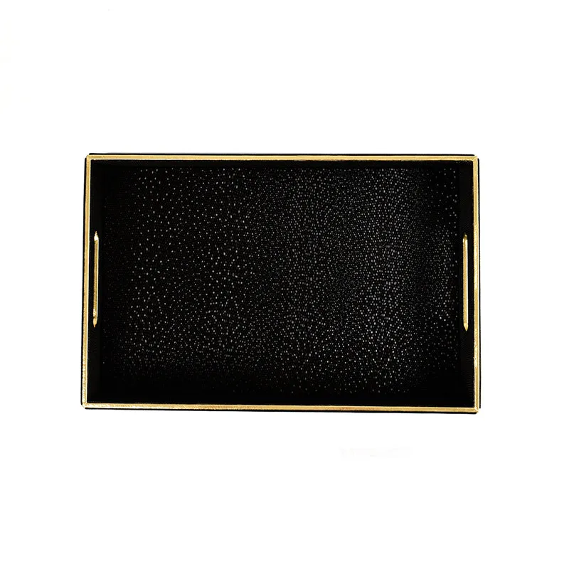 Tisquo Faux Leather Serving Tray (Black) - Set Of Two media 5
