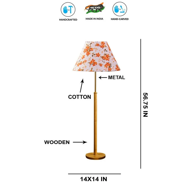 Retro Beam Wooden Floor Lamp - Orange media 7