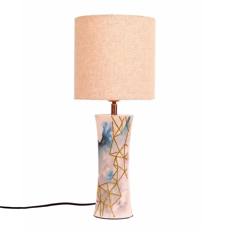 Shine Right Hand Painted Fabric Table Lamp - Multicolor media 4