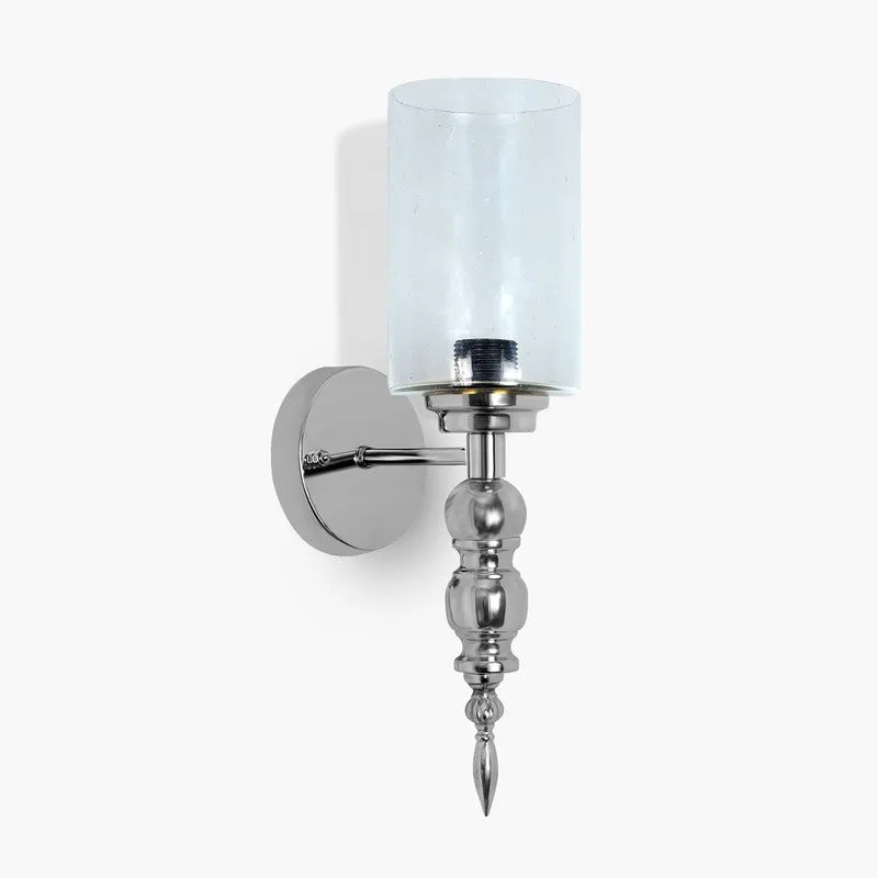 AuraGlow Versatile Glass & Metal Wall Lamp (Silver) - Set Of Two media 3