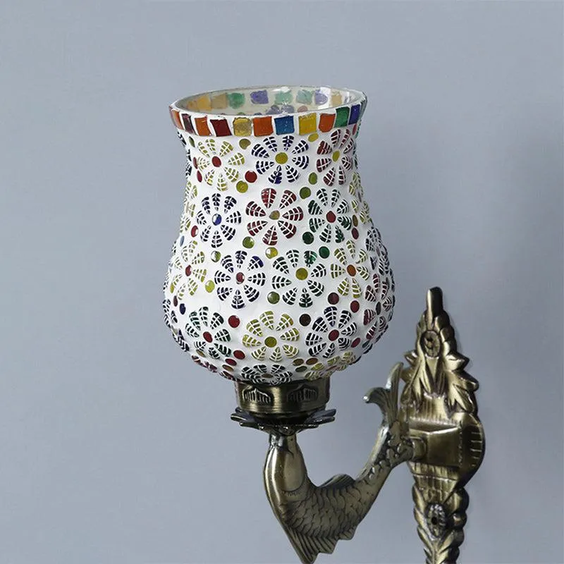 Liva Ziada Mosaic Glass & Metal Wall Lamp media 3