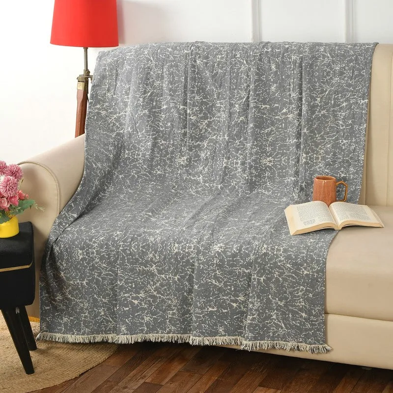 Snugvia Abstract Cotton Throws - Blue media 1