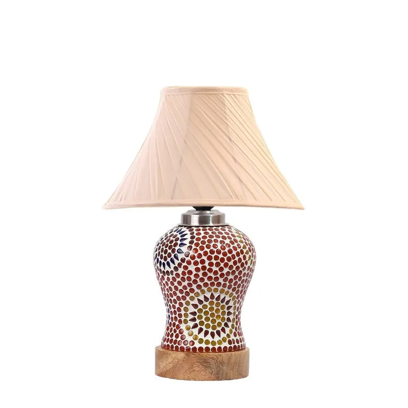 Aranya I Pleated Wooden Table Lamp - Multicolor media 5