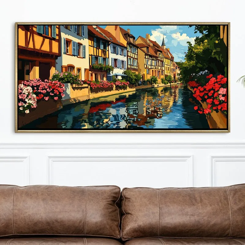 Canal Reverie Canvas Wall Painting With Frame media 4