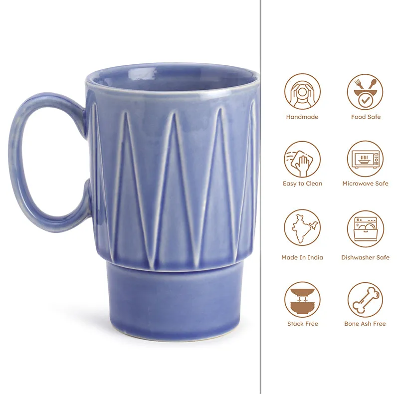 Kindred Ceramic Coffee Mug (Mist Blue/350 mL Each) - Set Of Two media 3