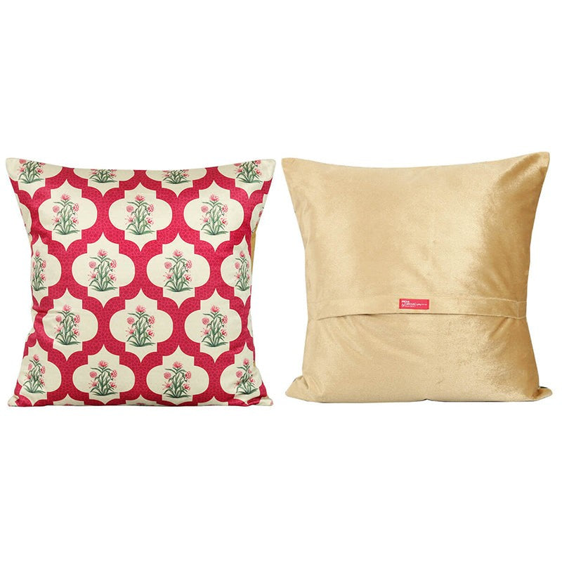 India Circus Poppy Portal Printed Velvet Cushion Cover - Set Of Five media 4