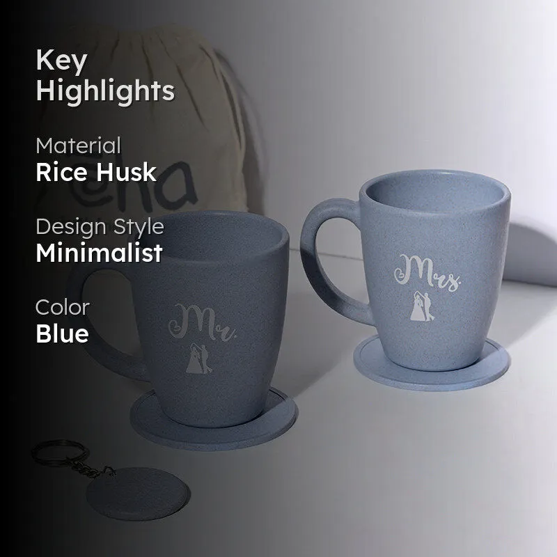 Ever Rice Husk Coffee Mug (300 mL Each/Pastel Blue) - Four Piece Set media 2