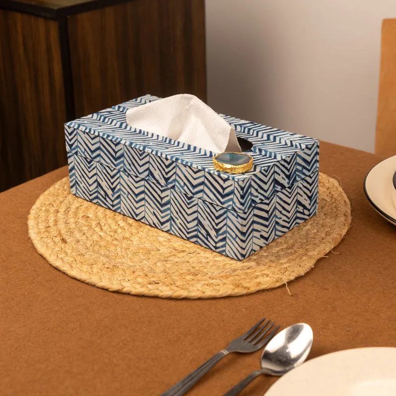 Azure Chevron MDF Tissue Holder media 7