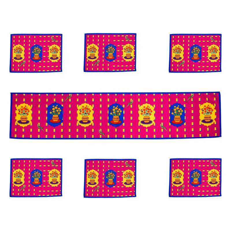 Jharokha Delight Table Runner & Placemat - Seven Piece Set media 5
