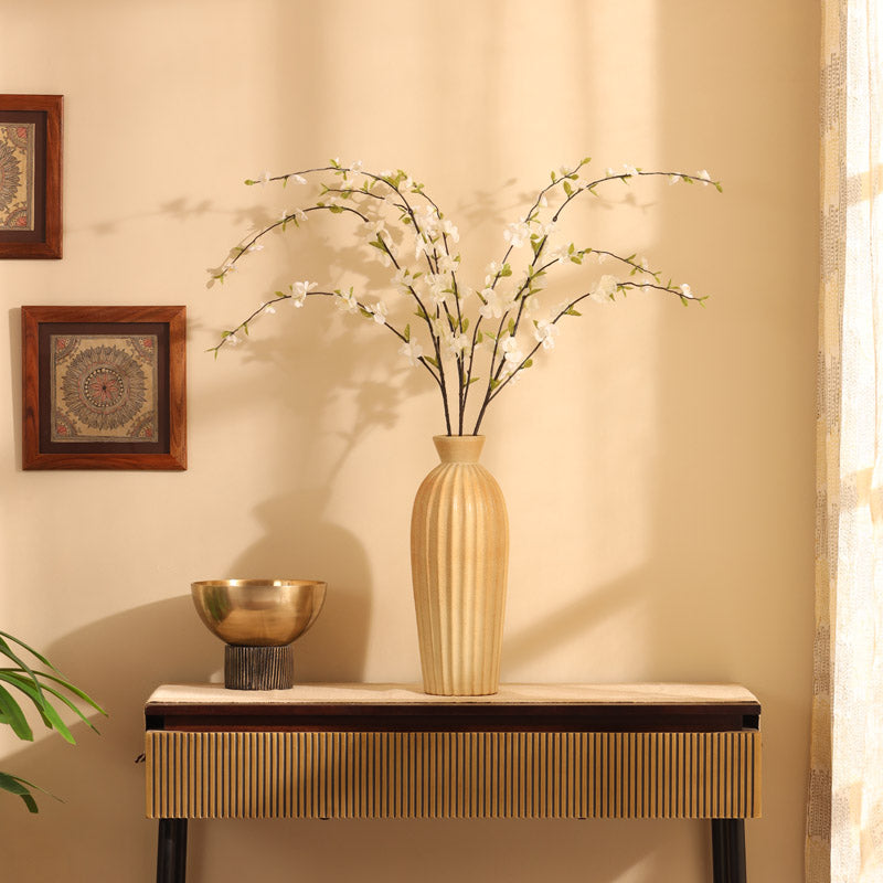 Artificial Realistic Cherry Blossom Flower Stick - White media 6