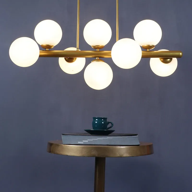 Orbette Sphere Glass Ceiling Lamp - Gold & White media 3