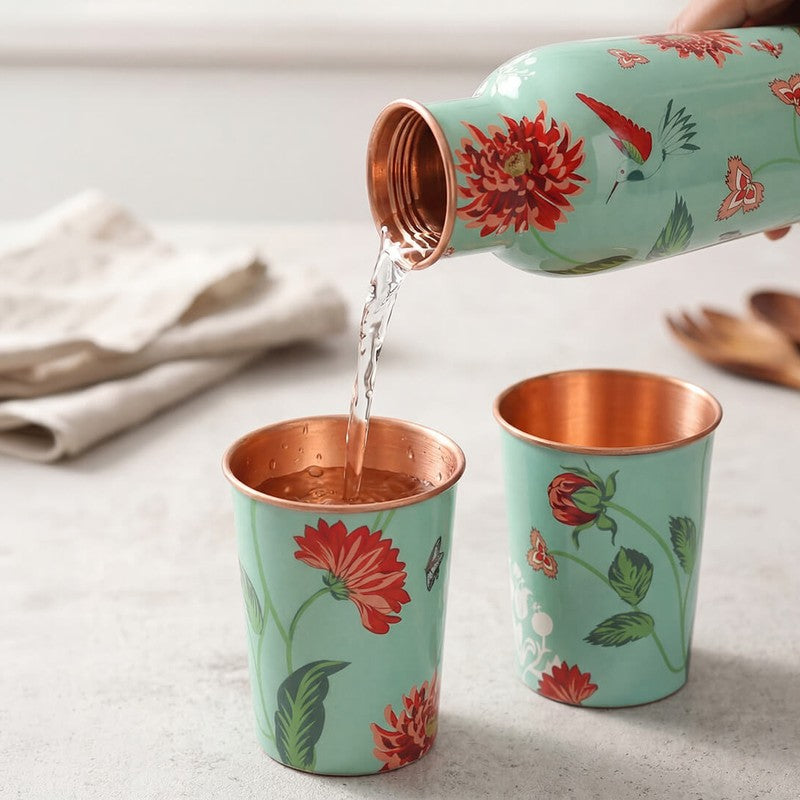Zinnian Jazz Copper Bottle with Glasses - Three Piece Set media 5