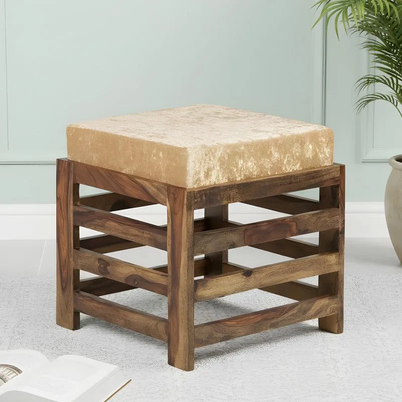 Uvaro Sheesham Wooden Bench with Cushions (Beige) - Four Piece Set media 4
