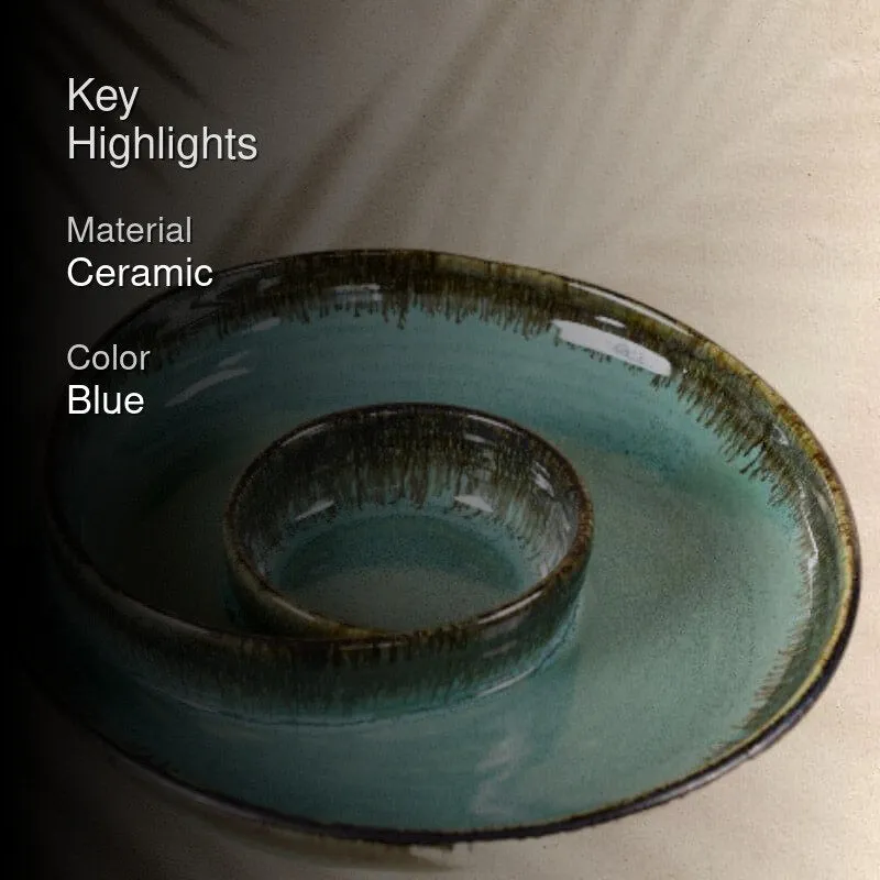 Swirl Swoop Ceramic Platter - Sea Green media 4