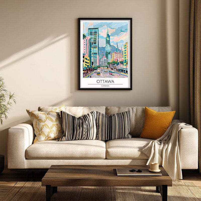 Vintage Ottawa Framed Canvas Wall Painting