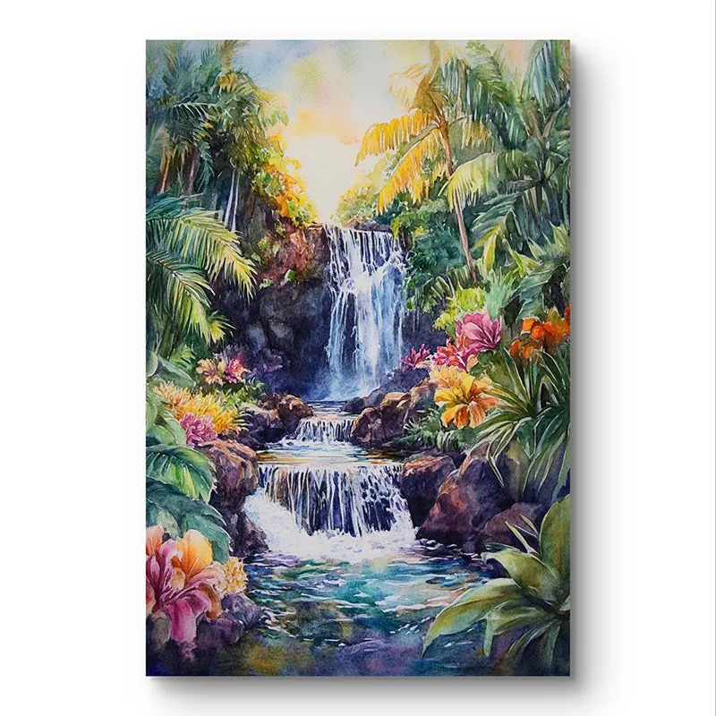 Vibrant Cascade Wall Painting media 3