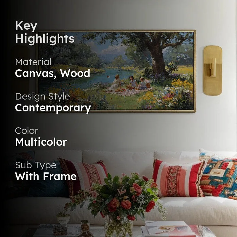 Riverside Rest Canvas Wall Painting With Frame media 2