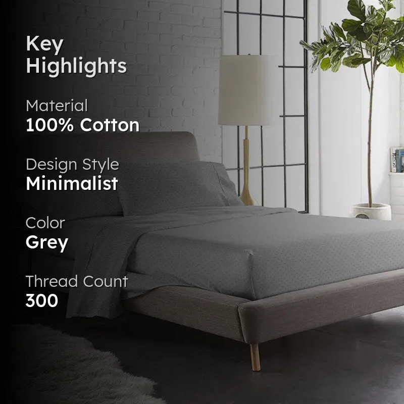Swiss Dot Cotton Duvet Cover (Paloma Grey) - 300 TC media 2