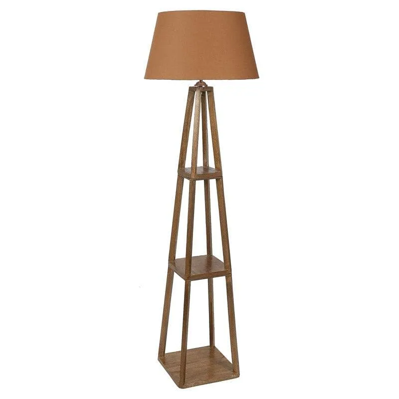 Blace Netima Wooden Floor Lamp With Shelf media 4