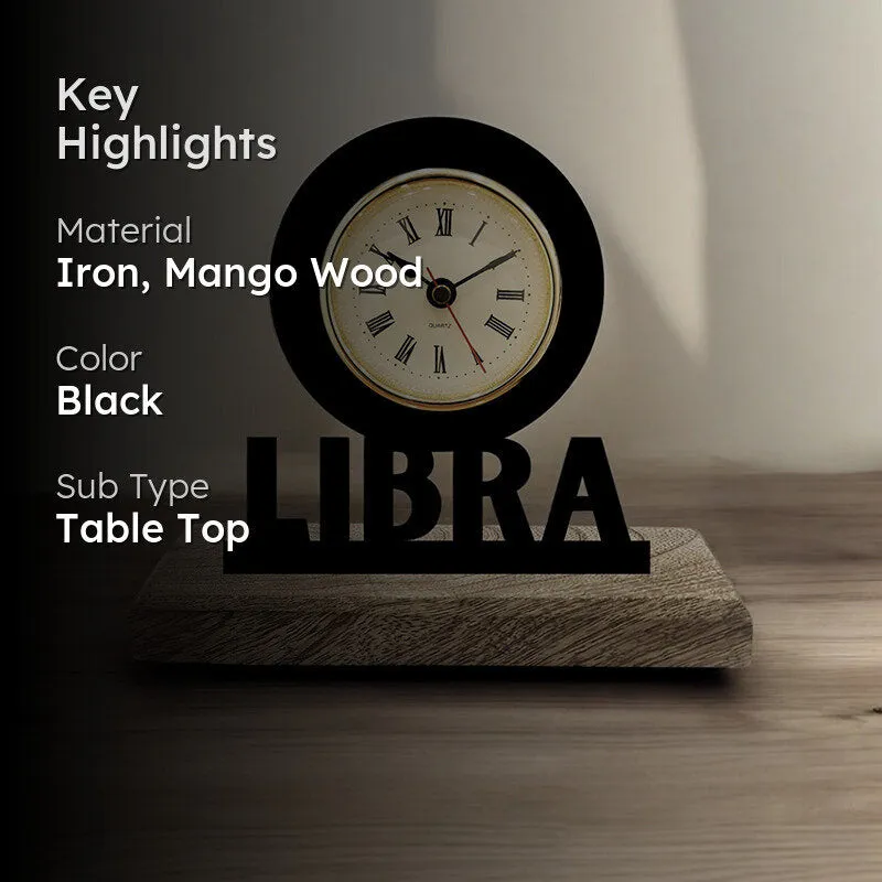 Libra Zodiac Analog Table Clock media 2