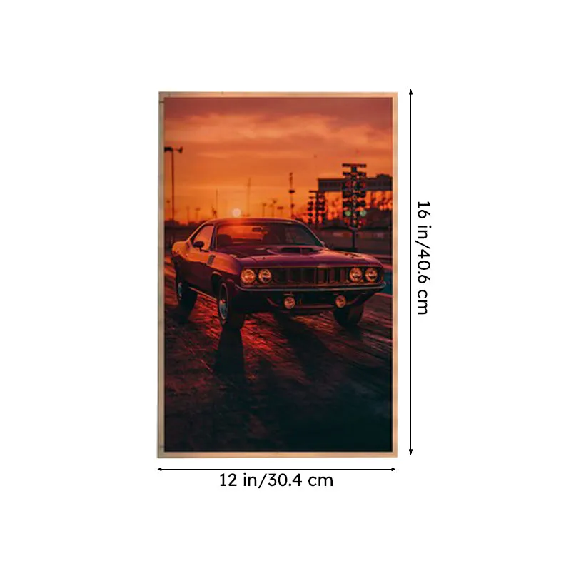 Single vintage muscle car poster shown in a vertical rectangular format