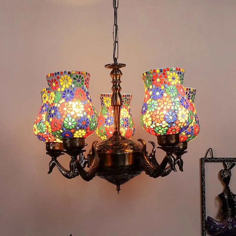 Ervo Mayoora Mosaic Golden Antique Ceiling Lamp media 1