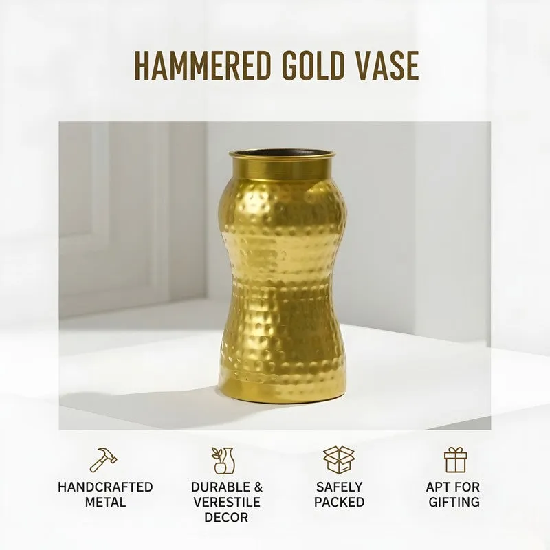 Luxe Aura Textured Vase - Gold media 7